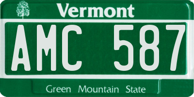 VT license plate AMC587