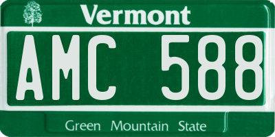 VT license plate AMC588