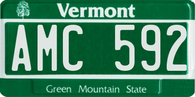 VT license plate AMC592