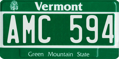 VT license plate AMC594