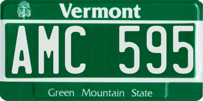 VT license plate AMC595