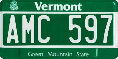 VT license plate AMC597