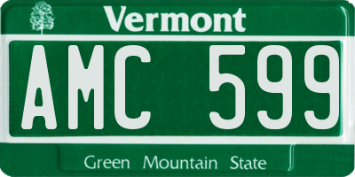 VT license plate AMC599