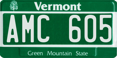 VT license plate AMC605