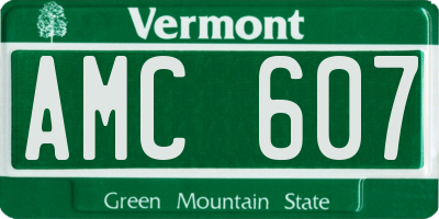 VT license plate AMC607