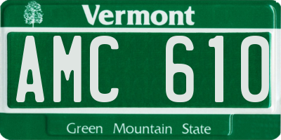 VT license plate AMC610