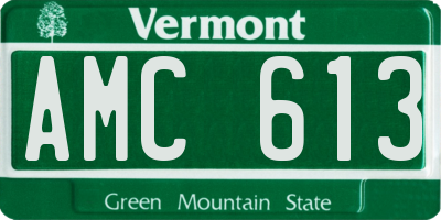 VT license plate AMC613