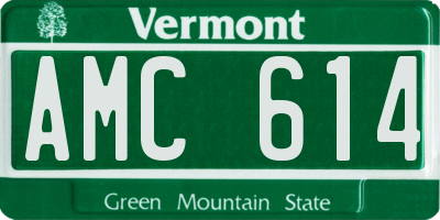 VT license plate AMC614