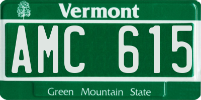 VT license plate AMC615