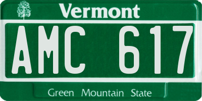 VT license plate AMC617