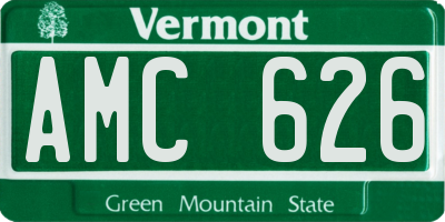 VT license plate AMC626