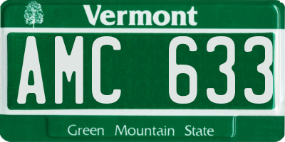 VT license plate AMC633
