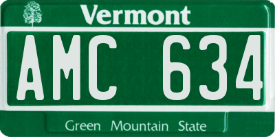VT license plate AMC634