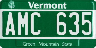 VT license plate AMC635