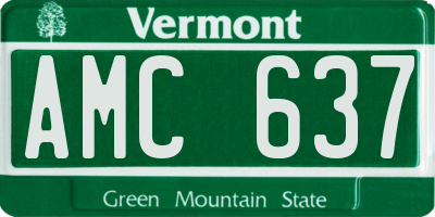 VT license plate AMC637