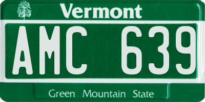 VT license plate AMC639