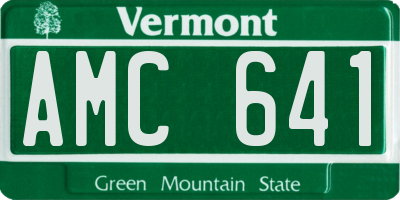 VT license plate AMC641