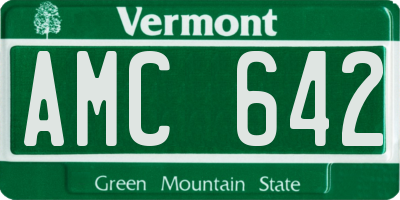 VT license plate AMC642