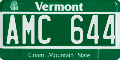 VT license plate AMC644