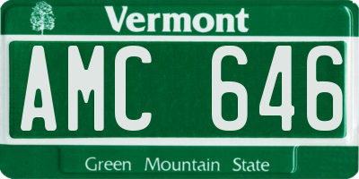 VT license plate AMC646