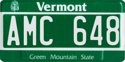 VT license plate AMC648