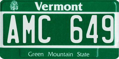 VT license plate AMC649