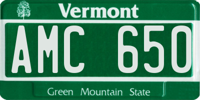 VT license plate AMC650