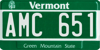 VT license plate AMC651