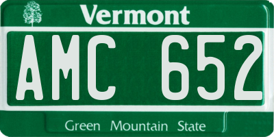 VT license plate AMC652