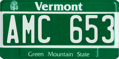 VT license plate AMC653
