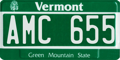 VT license plate AMC655