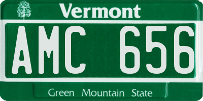 VT license plate AMC656