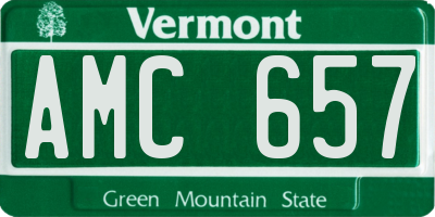 VT license plate AMC657