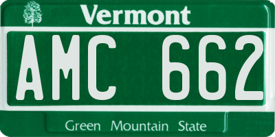 VT license plate AMC662
