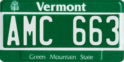VT license plate AMC663