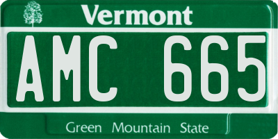 VT license plate AMC665
