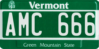 VT license plate AMC666