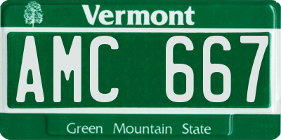 VT license plate AMC667