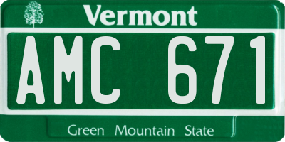 VT license plate AMC671