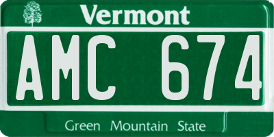 VT license plate AMC674