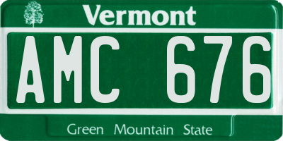 VT license plate AMC676