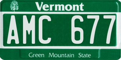 VT license plate AMC677