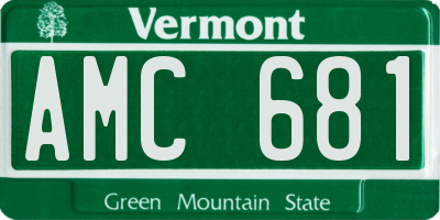 VT license plate AMC681