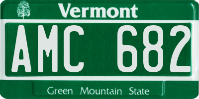 VT license plate AMC682