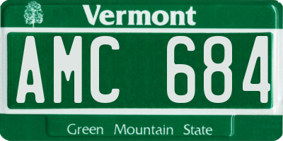 VT license plate AMC684