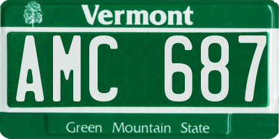 VT license plate AMC687