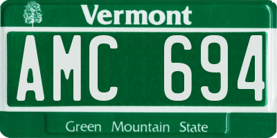VT license plate AMC694