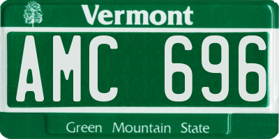 VT license plate AMC696