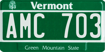 VT license plate AMC703