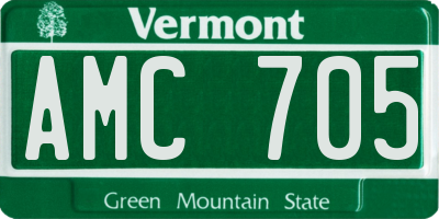 VT license plate AMC705
